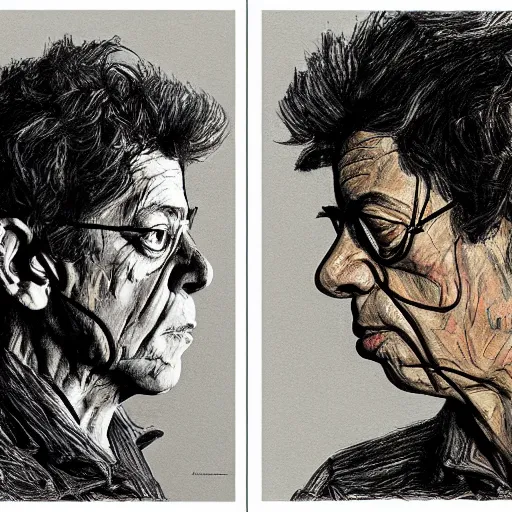 Prompt: a realistic yet scraggly portrait sketch of the side profile of a stern and sophisticated lou reed, trending on artstation, intricate details, in the style of frank auerbach, in the style of sergio aragones, in the style of martin ansin, in the style of david aja, in the style of mattias adolfsson