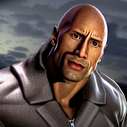 Image similar to dwayne johnson as the rock in psx, gameplay screenshot,