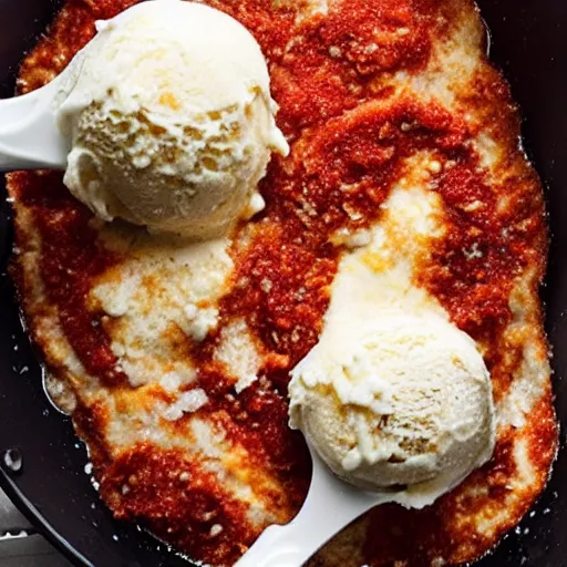 Image similar to chicken parmesan icecream