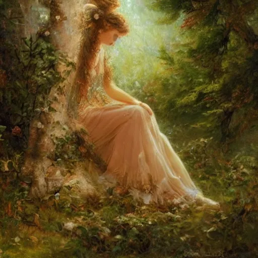 Prompt: today I am thinking about trees oil on canvas, by Hans Zatzka, trending on artstation, masterpiece, detailed, beautiful light, 8K