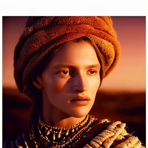 Image similar to photographic portrait of a stunningly beautiful renaissance tribal sherpa female in soft dreamy light at sunset, contemporary fashion shoot, by edward robert hughes, annie leibovitz and steve mccurry, david lazar, jimmy nelsson, breathtaking, 8 k resolution, extremely detailed, beautiful, establishing shot, artistic, hyperrealistic, beautiful face, octane render