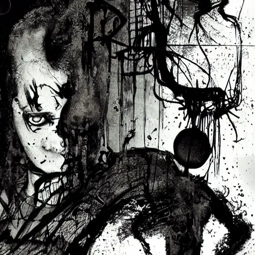 Image similar to sewerstyle asthetic, toxic waste, unsanitary, darkness, exploration, urban tunnels, swamps, camera flash in a pitch blackness, heavier emphasis on fashion style of dave mckean