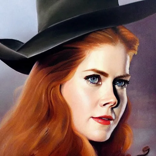 Prompt: ultra realistic portrait painting of amy adams in a western ad, art by frank frazetta, 4 k, ultra realistic, highly detailed, epic lighting