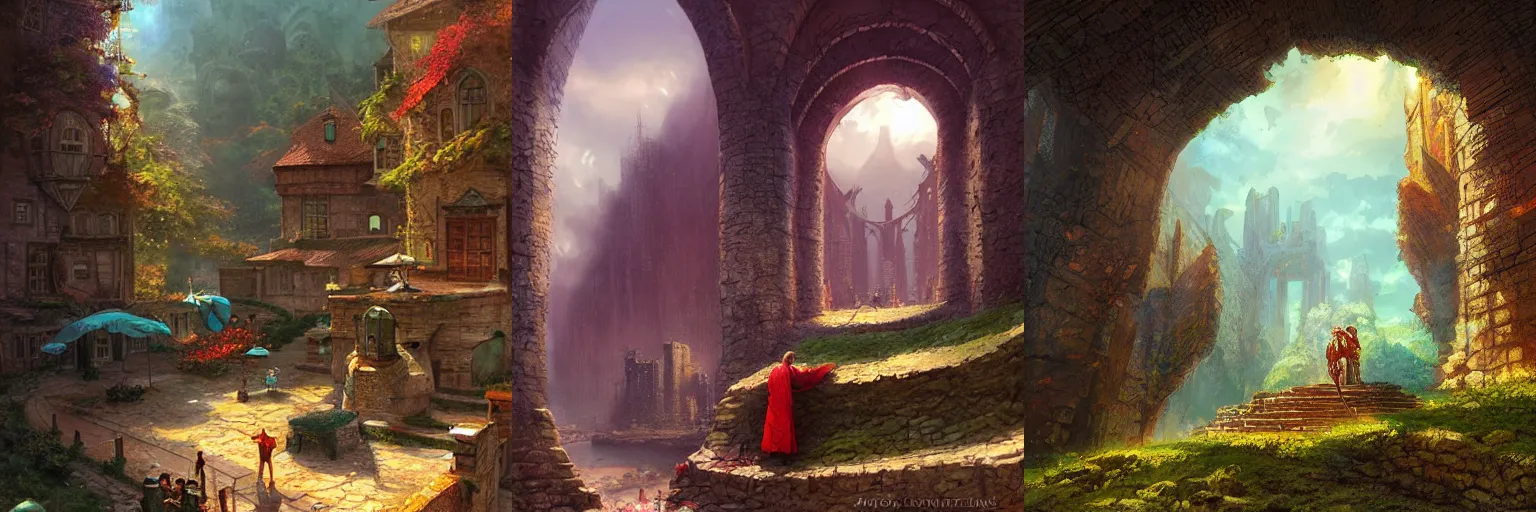 Prompt: A scene with a character in a scenic place by marc simonetti