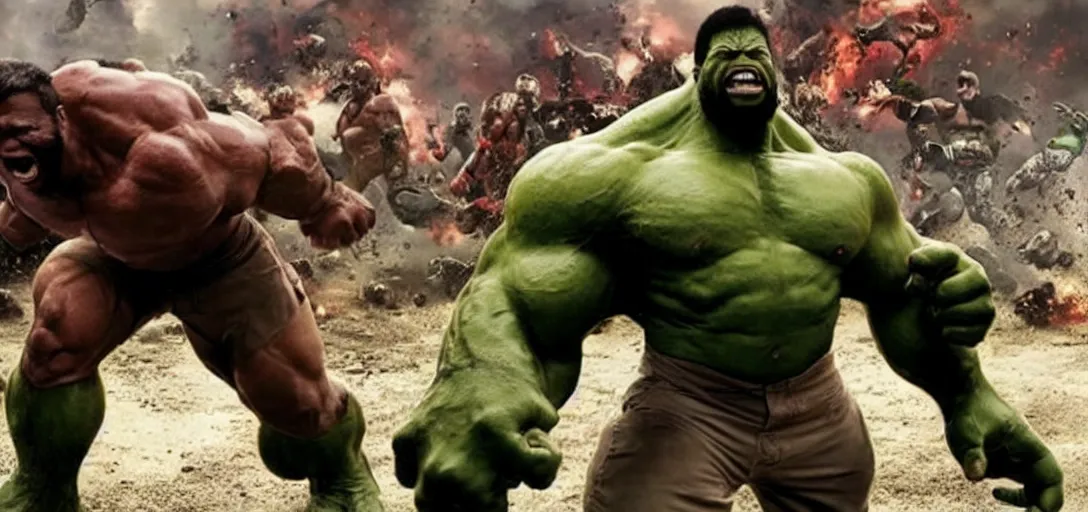 Image similar to still of mr. t as the hulk in marvel avengers