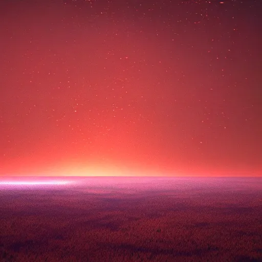 Image similar to grainy atmospheric alien landscape with glowing lights