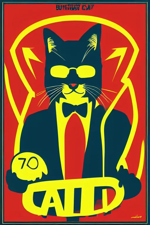 Image similar to happy cat, 7 6 retro futurist illustration art by butcher billy, sticker, colorful, illustration, highly detailed, simple, smooth and clean vector curves, no jagged lines, vector art, smooth andy warhol style