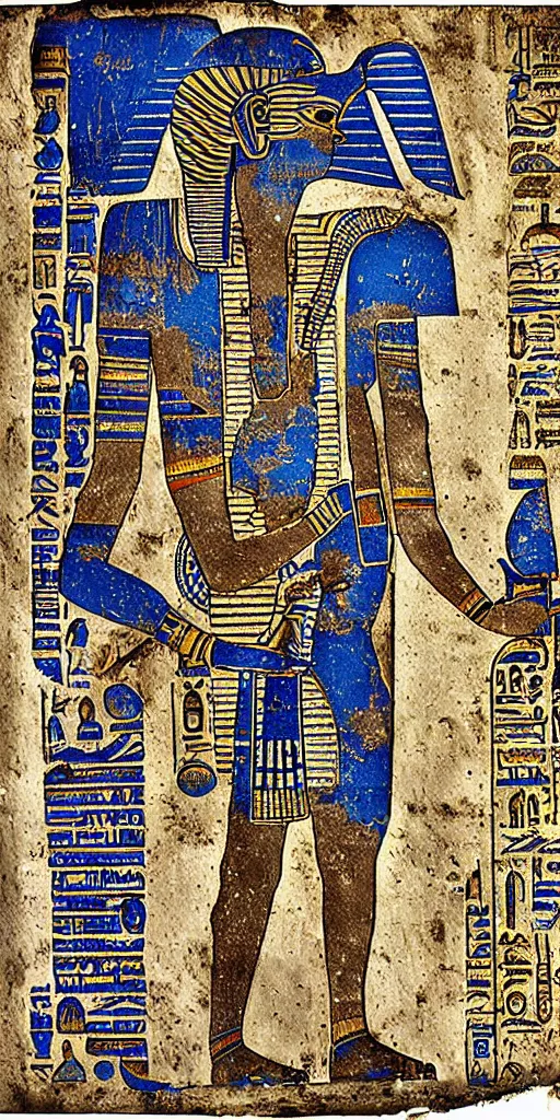 Image similar to egyptian hieroglyph blueprints to a spaceship