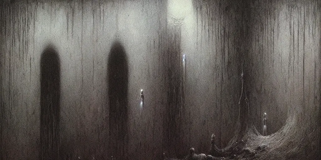 Prompt: dark underground by Beksinski, Luis Royo