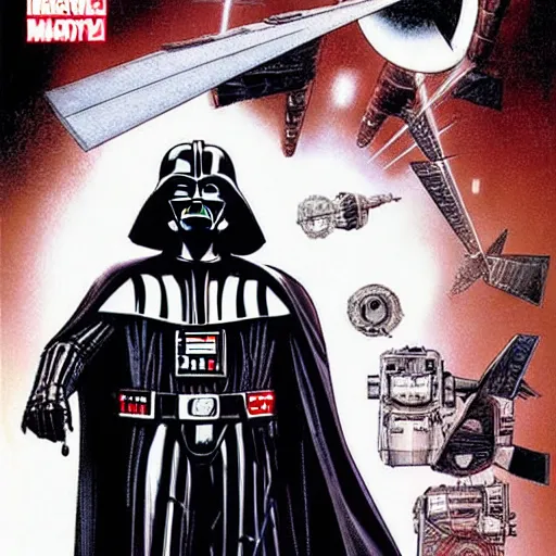 Image similar to Darth Vader in art style by Paul Dini, Travis Charest, Simon Bisley
