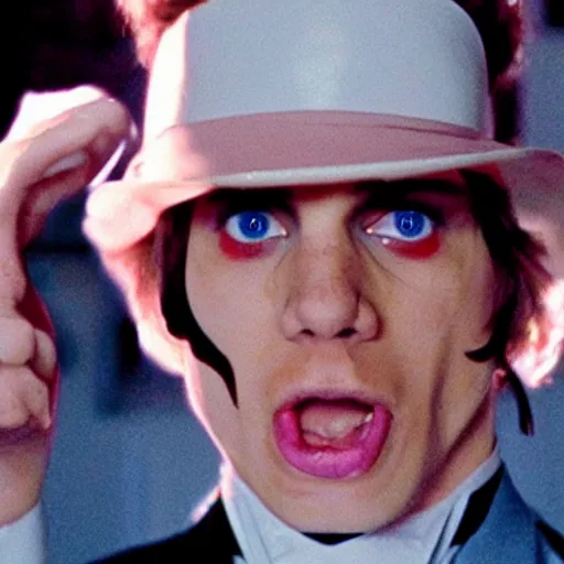 Image similar to Live Action Still of Jerma in A Clockwork Orange, real life, hyperrealistic, ultra realistic, realistic, highly detailed, epic, HD quality, 8k resolution, body and headshot, film still