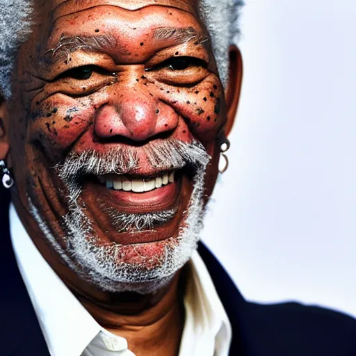 Image similar to morgan freeman smiling at the camera, trypophobia