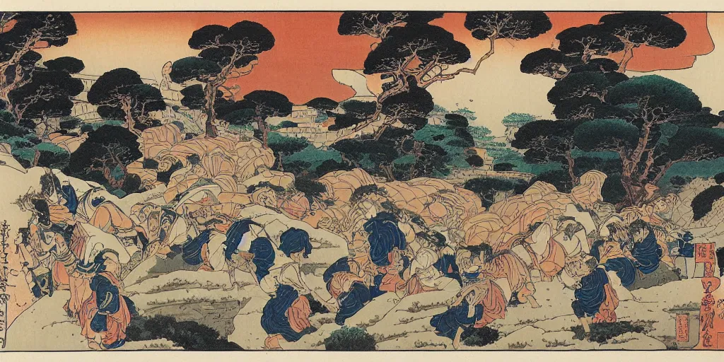 Image similar to i, Colosseum by Hokusai