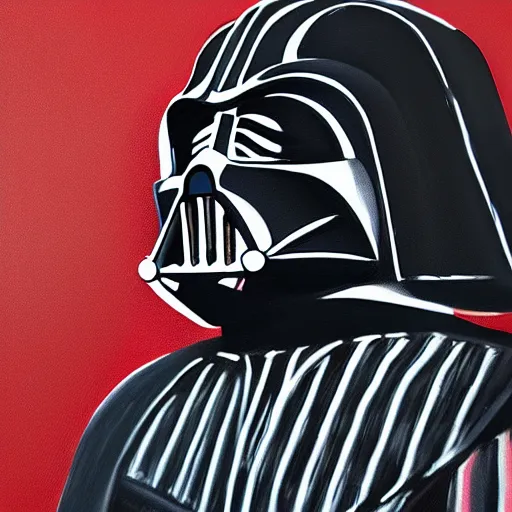 Prompt: post processing + denoise Picasso painting of Darth Vader