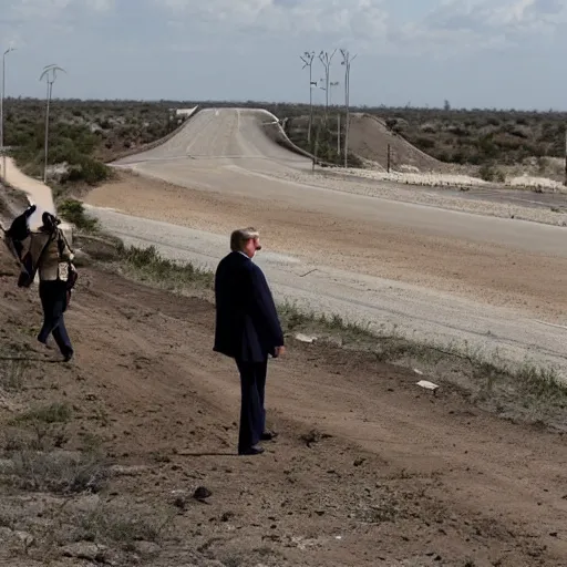 Image similar to donald trump crossing the mexican border