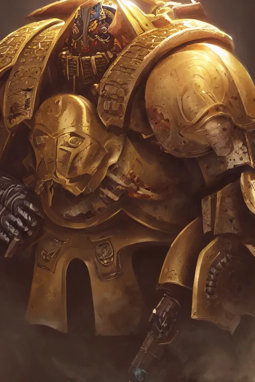 Image similar to armor portrait heros warhammer 4 0 k horus heresy fanart - the primarchs emperor by johannes helgeson animated with vfx concept artist & illustrator global illumination ray tracing hdr fanart arstation zbrush central hardmesh 8 k octane renderer comics stylized