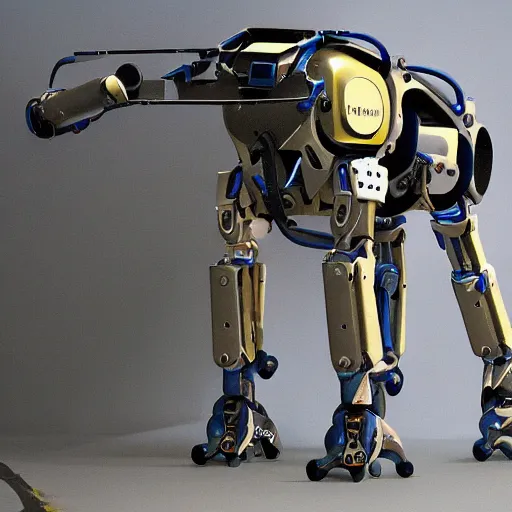 Prompt: a detailed painting of boston dynamics atlas robot, Laputa style