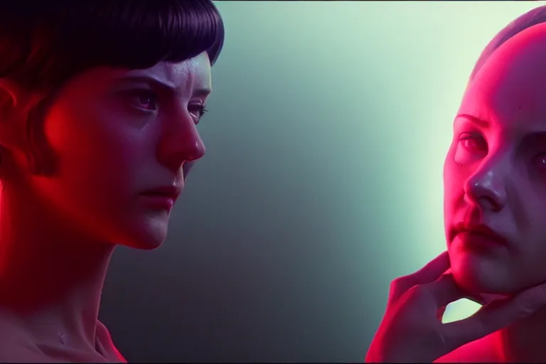 Image similar to vfx film, love death and robots, flat color profile low - key lighting award winning photography arri alexa cinematography, hyper real photorealistic cinematic, atmospheric cool colorgrade