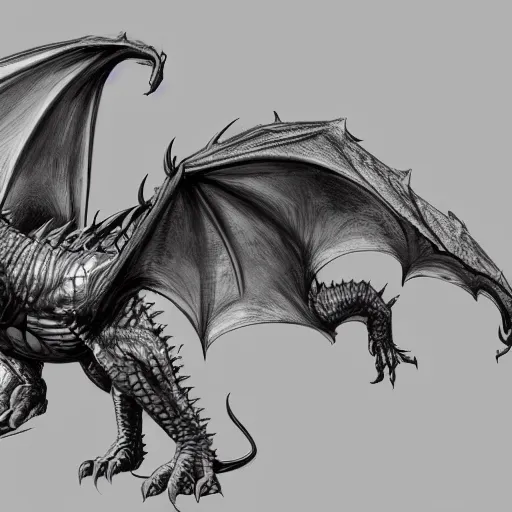 Prompt: anatomy of a dragon, concept art, trending on art station