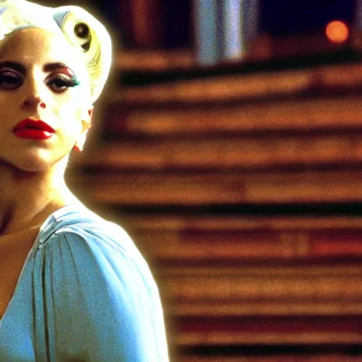 Image similar to movie screenshot of lady gaga in Evita 1996