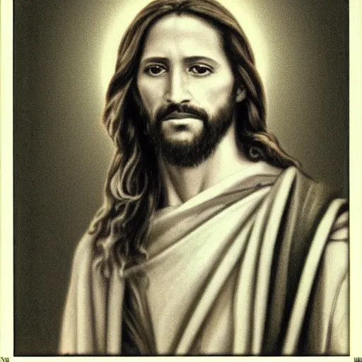 Image similar to A photograph portrait of Jesus Christ, taken in the early 1970s, grainy, taken on a 1970s Polaroid Camera, realistic, hyperrealistic, very realistic, highly detailed, very detailed, extremely detailed, detailed, digital art, trending on artstation, B&W