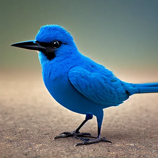 Image similar to realistic nat geo photograph of the blue Twitter bird realism.