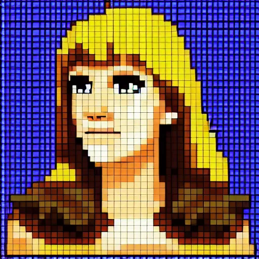 Image similar to 8-bit pixel art of emma watson