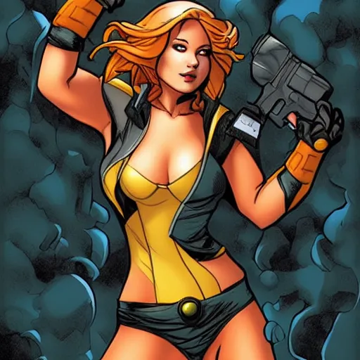 Prompt: Jennifer Lawrence as Rogue, from x-men (comics)