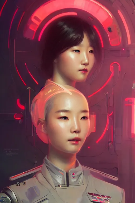 Image similar to portrait futuristic korean Airforce Girl, inside future fighter, ssci-fi, fantasy, intricate, very very beautiful, elegant, human anatomy, neon light, highly detailed, digital painting, artstation, concept art, smooth, sharp focus, illustration, art by tian zi and WLOP and alphonse mucha