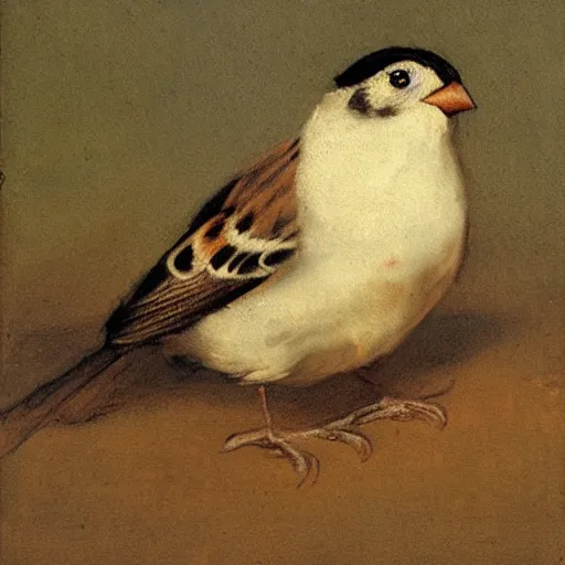 Image similar to a sparrow, by Francisco Goya, oil on canvas