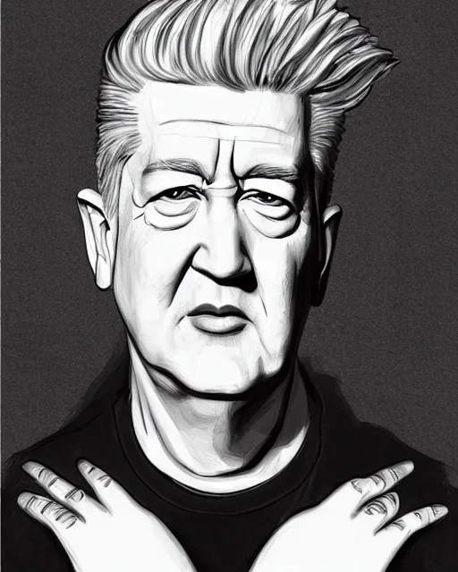 Prompt: a portrait of david lynch, anime drawin style, ghibly, trending on artstation,