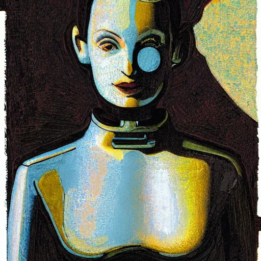 Image similar to portrait of a female android by Antoni Gaudi