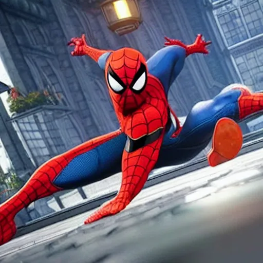 Image similar to Spider-Man in Super Smash Bros Ultimate, high detail