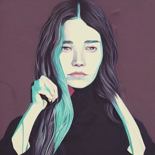 Image similar to Astrid Frisbey picture by Sachin Teng, asymmetrical, dark vibes, Realistic Painting , Organic painting, Matte Painting, geometric shapes, hard edges, graffiti, street art:2 by Sachin Teng:4