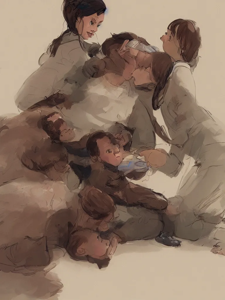 Image similar to maternal contact by disney concept artists, blunt borders, rule of thirds