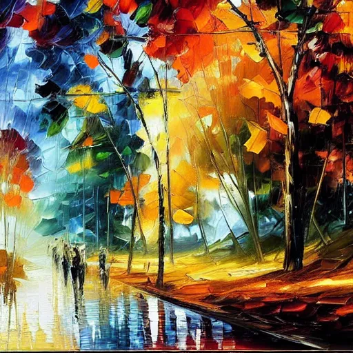 Image similar to A Landscape by John Berkey and Leonid Afremov