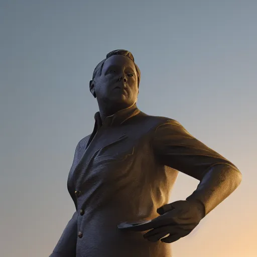 Image similar to Statue of Alex Jones, highly detailed, octane render, 4k, soft light, studio photograph