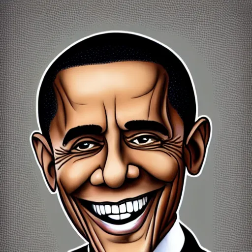 Image similar to Barrack Obama in the style of Junji Ito