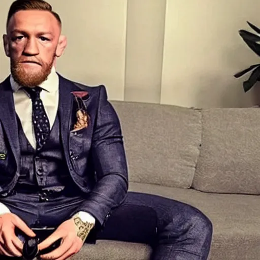 Image similar to conor mcgregor playing gta v on couch