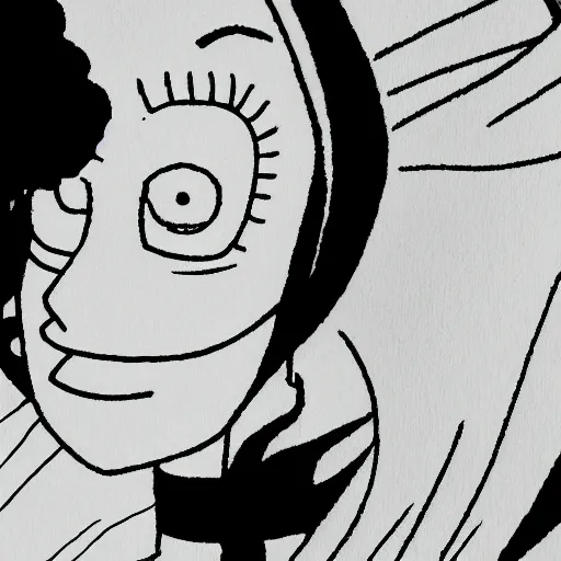 Prompt: medium close up shot of marge simpson from anime berserk drawn by eiichiro oda