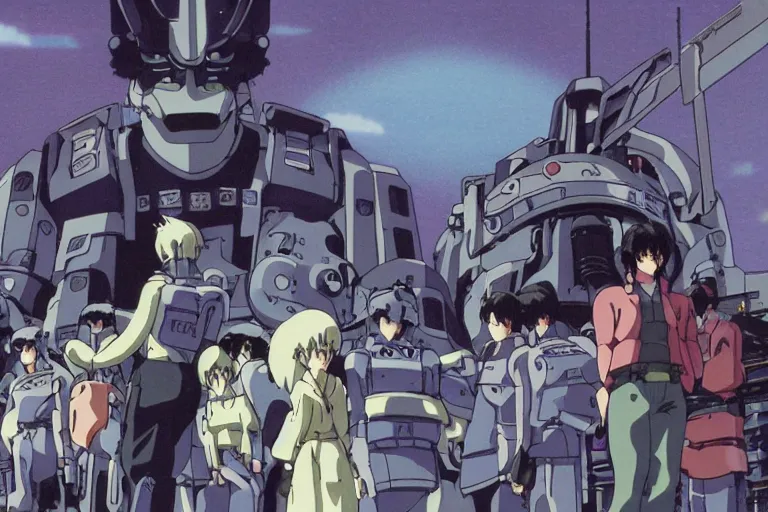 Prompt: still from anime sci-fi movie by Studio Ghibli, illustrated by Masamune Shirow