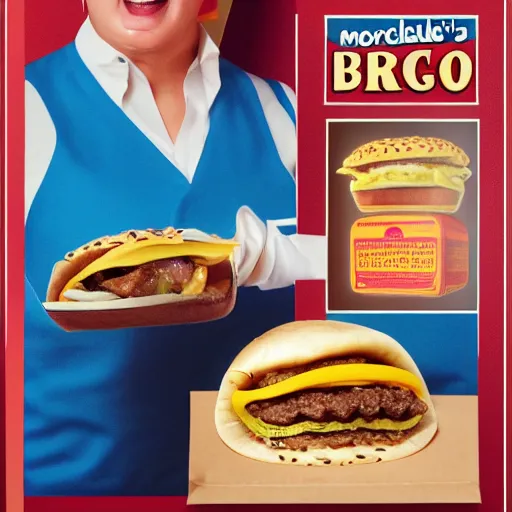 Image similar to promotional advertisement for mcdonald's burger taco