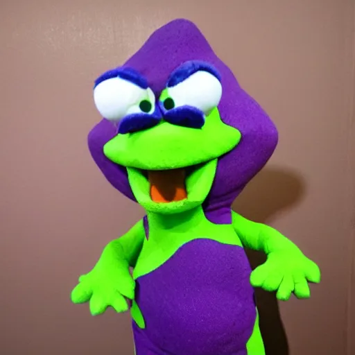 Image similar to barney the dinosaur