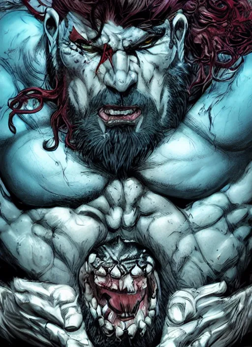 Image similar to first issue of lobo comic book cover art by ariel olivetti, au naturel, hyper detailed, digital art, trending in artstation, cinematic lighting, studio quality, smooth render, unreal engine 5 rendered, octane rendered, art style by klimt and nixeu and ian sprigger and wlop and krenz cushart