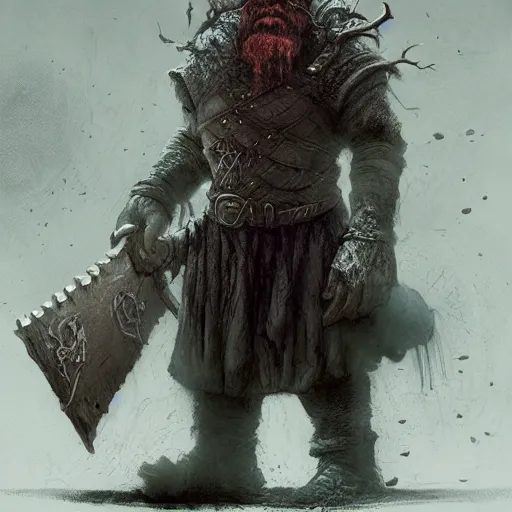 Image similar to dwarf hammerer concept art, long shot, beksinski, wayne barlowe, adrian smith concept art, ruan jia, weta workshop the hobbit, trending on artstation, dark soul concept art, elden ring concept art, demon soul concept art, the witcher concept art