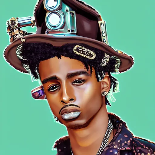 Image similar to playboi carti steampunk style digital art 4 k detailed super realistic