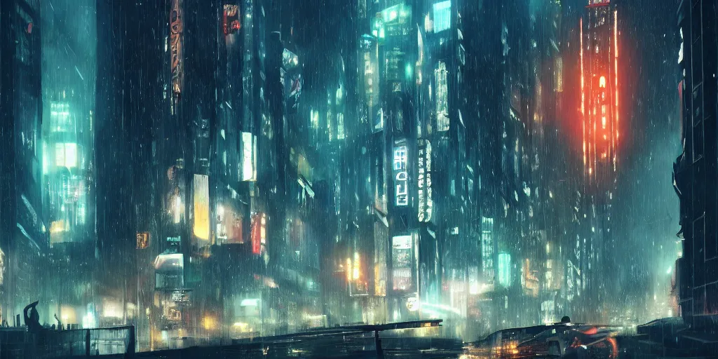 Image similar to blade runner city, by mobius,filmed,flying cars,raining at night,trending on ArtStation ,digital art, sharp focus,high quality