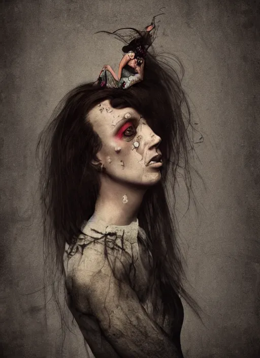 Image similar to a princess with an ugly face by lisa keene style by anja millen