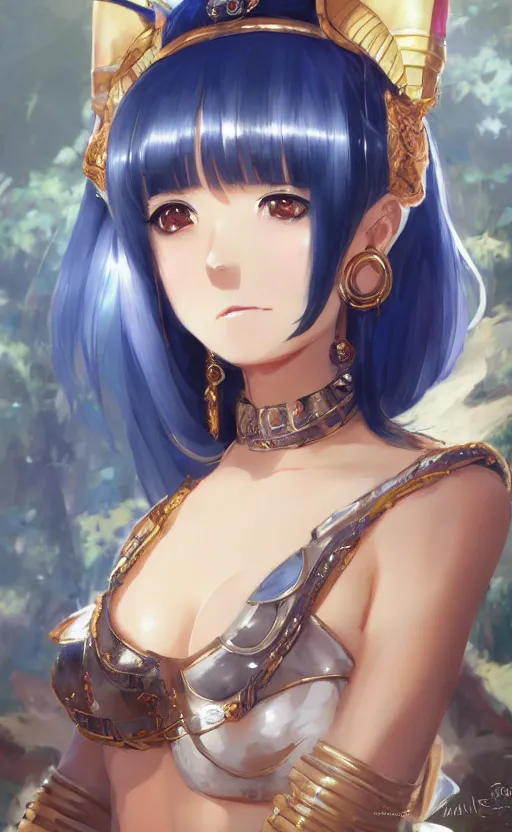 Prompt: An anime portrait of Ssunbiki as Cleopatra with cat ears, by Stanley Artgerm Lau, WLOP, Rossdraws, James Jean, Andrei Riabovitchev, Marc Simonetti, and Sakimichan, tranding on artstation