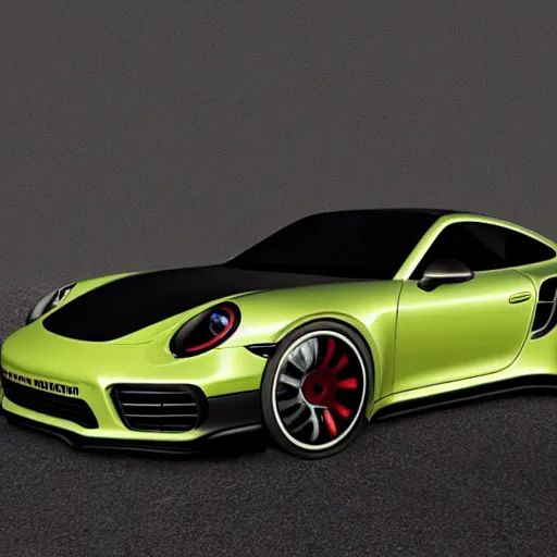 Prompt: concept for a german muscle car inspired by a Porsche 911 Turbo S